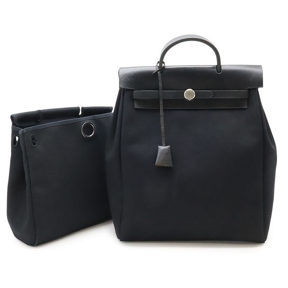 Hermes Hermes Yale Bag Ado PM Rucksack Backpack 2WAY Handbag Toile Officier - Picture 1 of 9